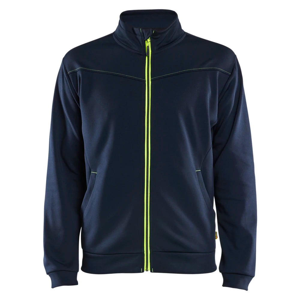 Blaklader 3362 2526 Service Sweatshirt Met Rits Donker Marineblauw High Vis Geel