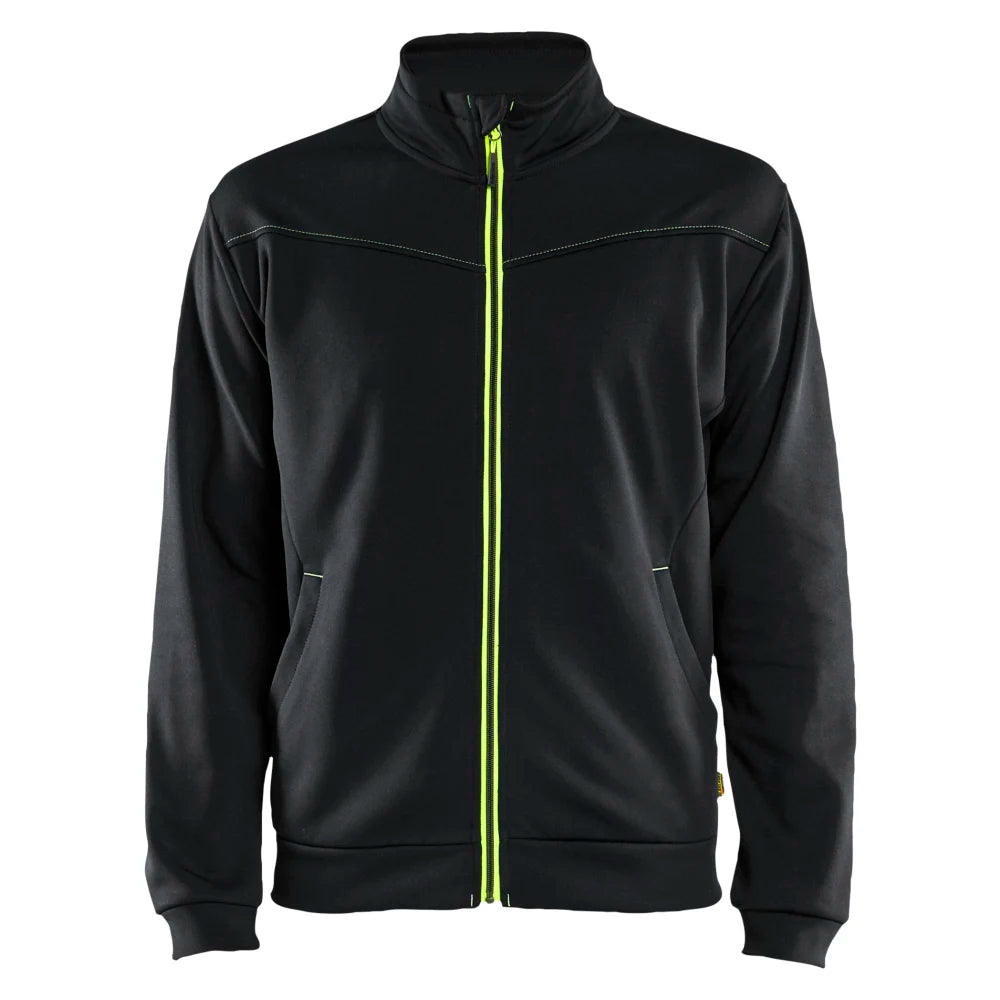 Blaklader 3362 2526 Service Sweatshirt Met Rits Zwart High Vis Geel