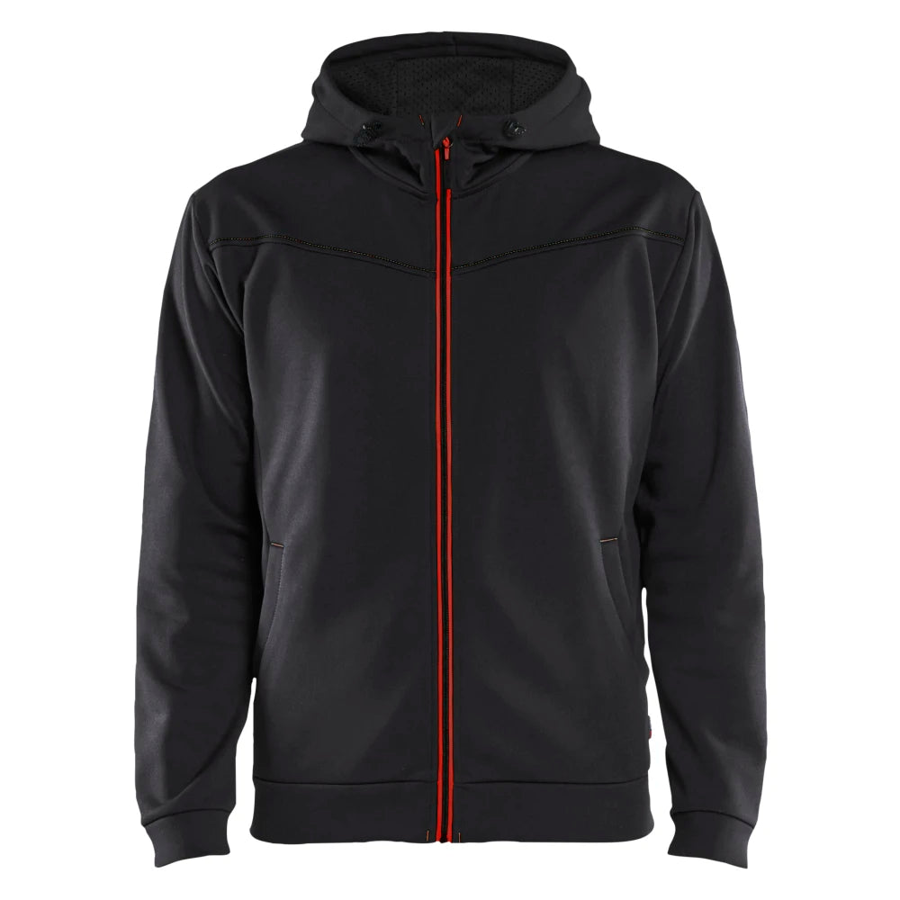 Blaklader 3363 2526 Hooded Sweatshirt Met Rits Zwart Rood