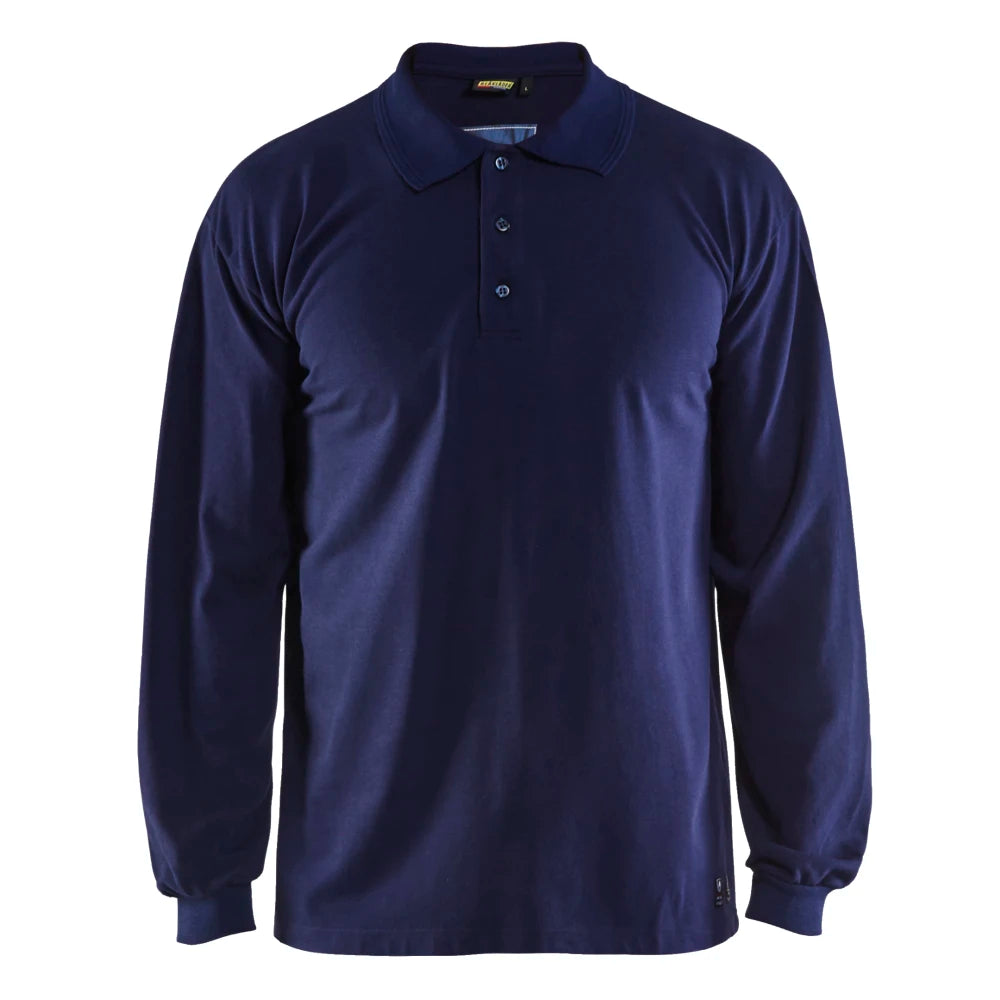 Blaklader 3374 1741 Vlamvertragende Polo Piqué Lange Mouwen Marineblauw