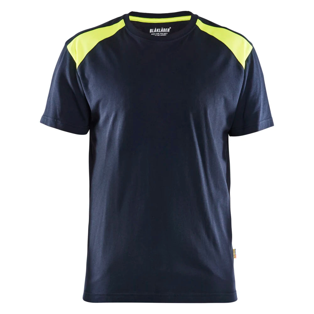 Blaklader 3379 1042 T-Shirt Bi-Colour Donker Marineblauw High Vis Geel