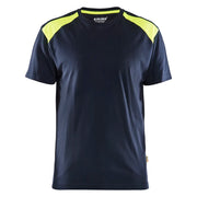 Blaklader 3379 1042 T-Shirt Bi-Colour Donker Marineblauw High Vis Geel