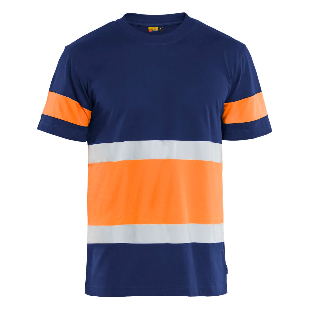 Blaklader 3387 1030 T-Shirt High Vis Marineblauw Oranje