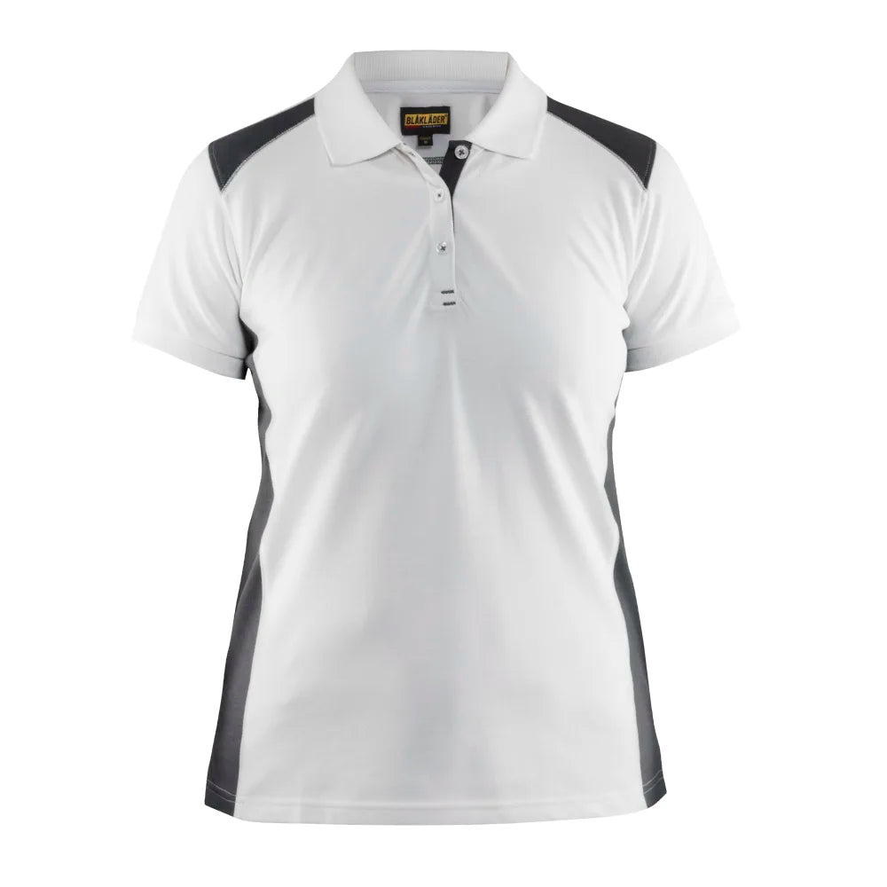 Blaklader 3390 1050 Dames Poloshirt Wit Donkergrijs