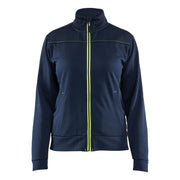 Blaklader 3394 2526 Dames Service Sweatshirt Met Rits Donker Marineblauw High Vis Geel