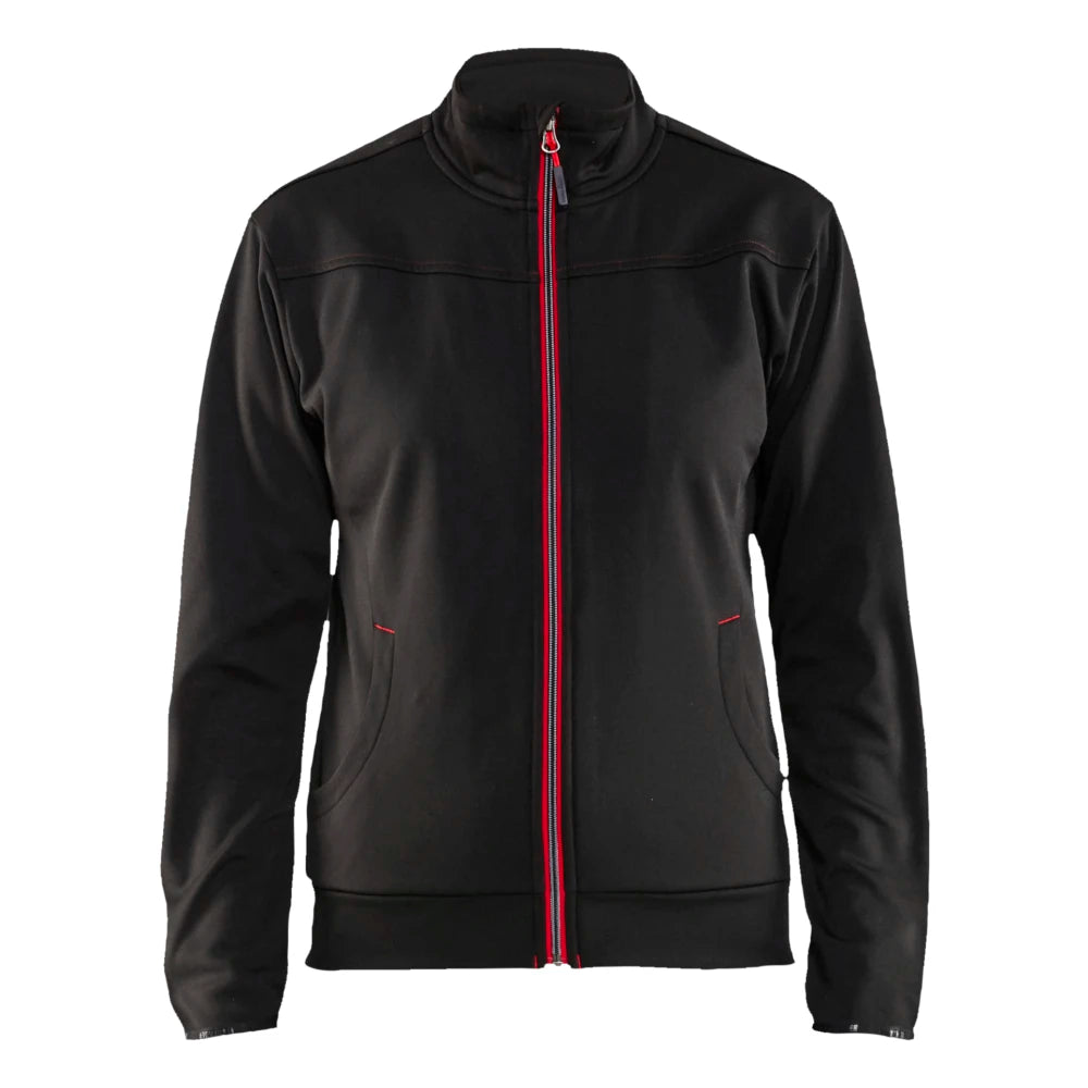 Blaklader 3394 2526 Dames Service Sweatshirt Met Rits Zwart Rood