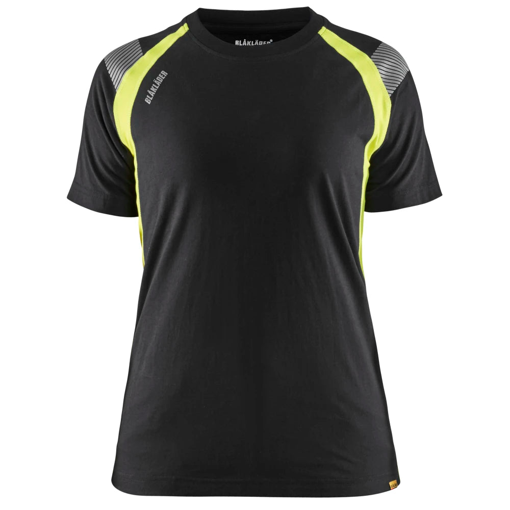 Blaklader 3402 1030 Dames T-Shirt Visible Zwart High Vis Geel