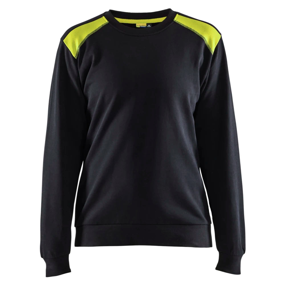 Blaklader 3408 1158 Dames Sweatshirt Bi-Colour Zwart High Vis Geel