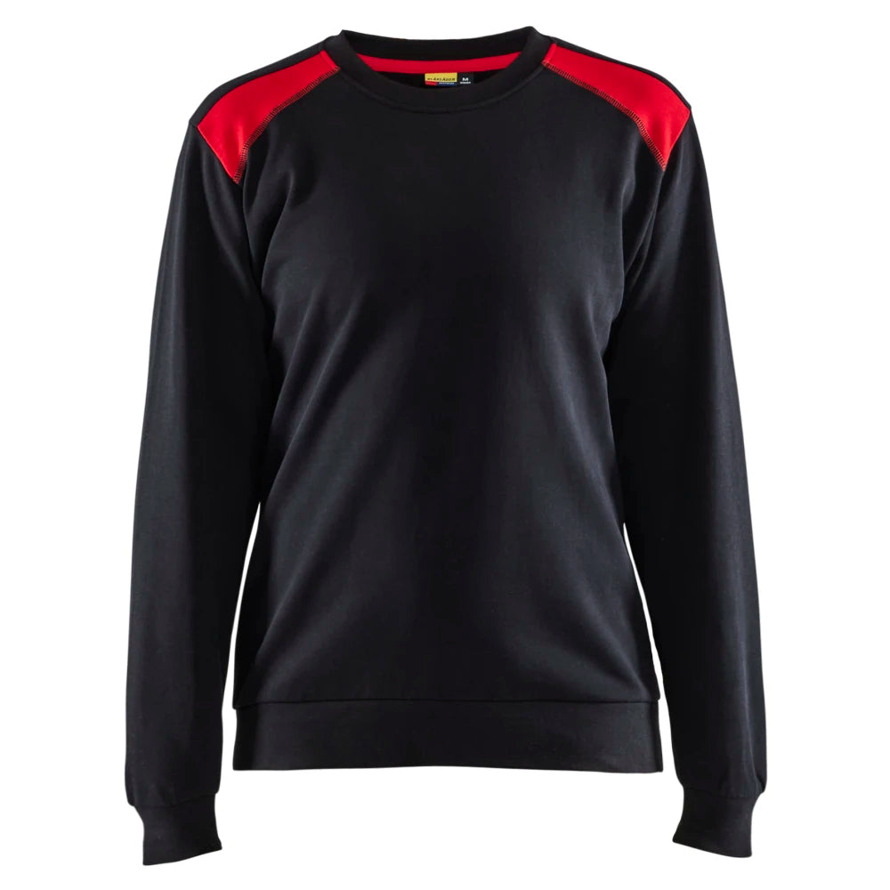 Blaklader 3408 1158 Dames Sweatshirt Bi-Colour Zwart Rood