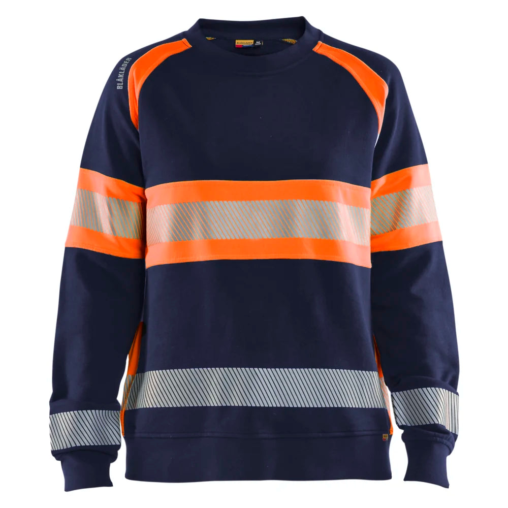 Blaklader 3409 1158 Dames Sweatshirt High Vis Marineblauw Oranje
