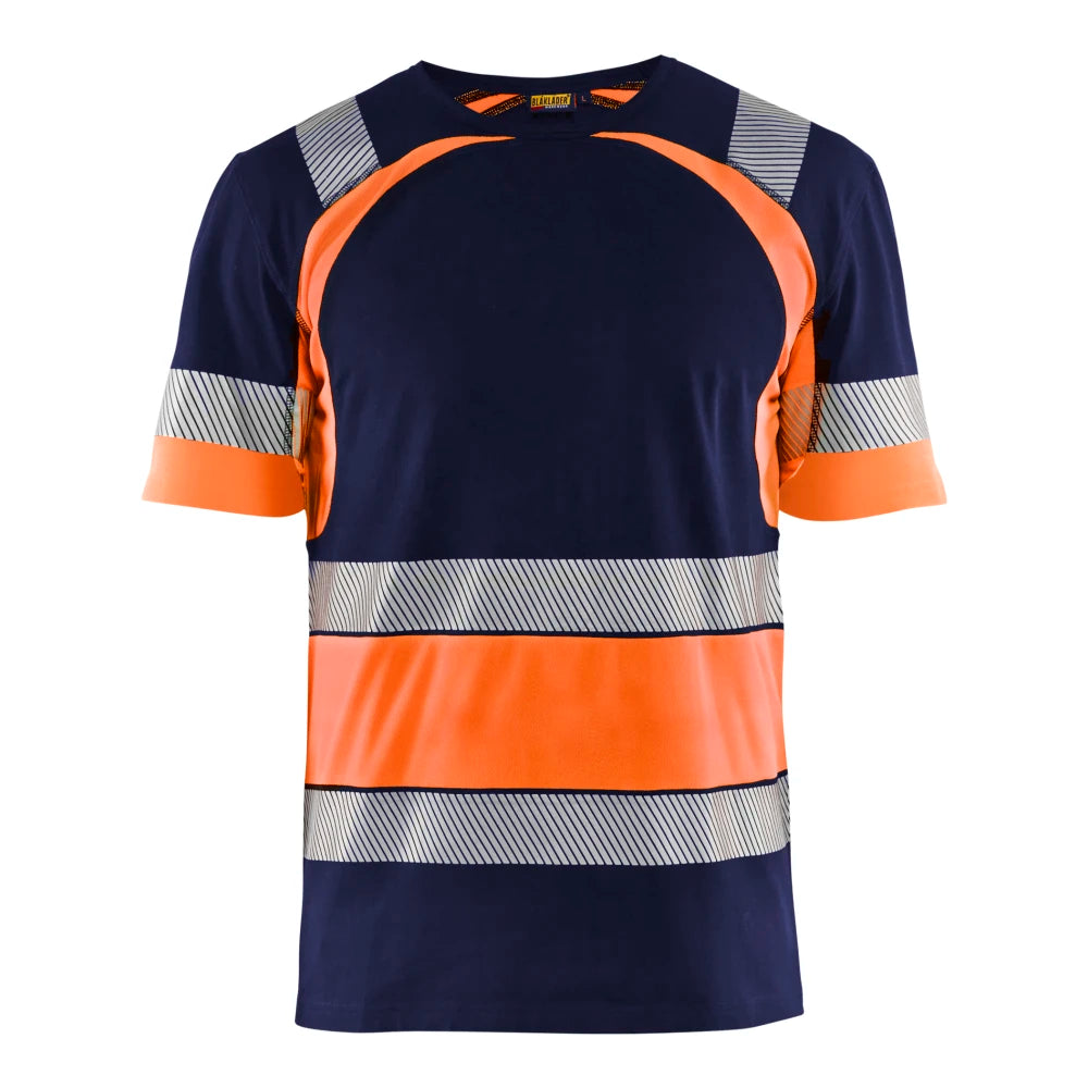 Blaklader 3421 1030 T-Shirt High Vis Marineblauw Oranje