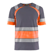 Blaklader 3421 1030 T-Shirt High Vis Medium Grijs  High Vis Oranje