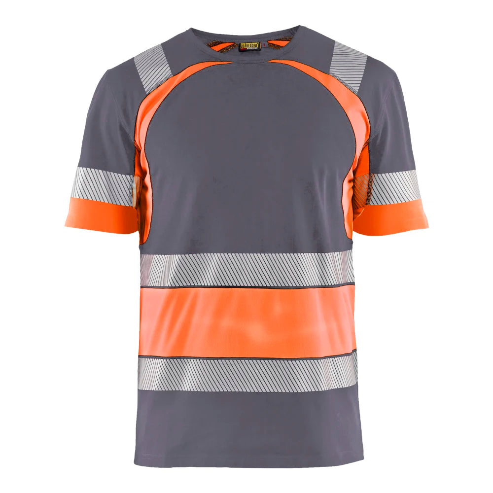 Blaklader 3421 1030 T-Shirt High Vis Medium Grijs  High Vis Oranje