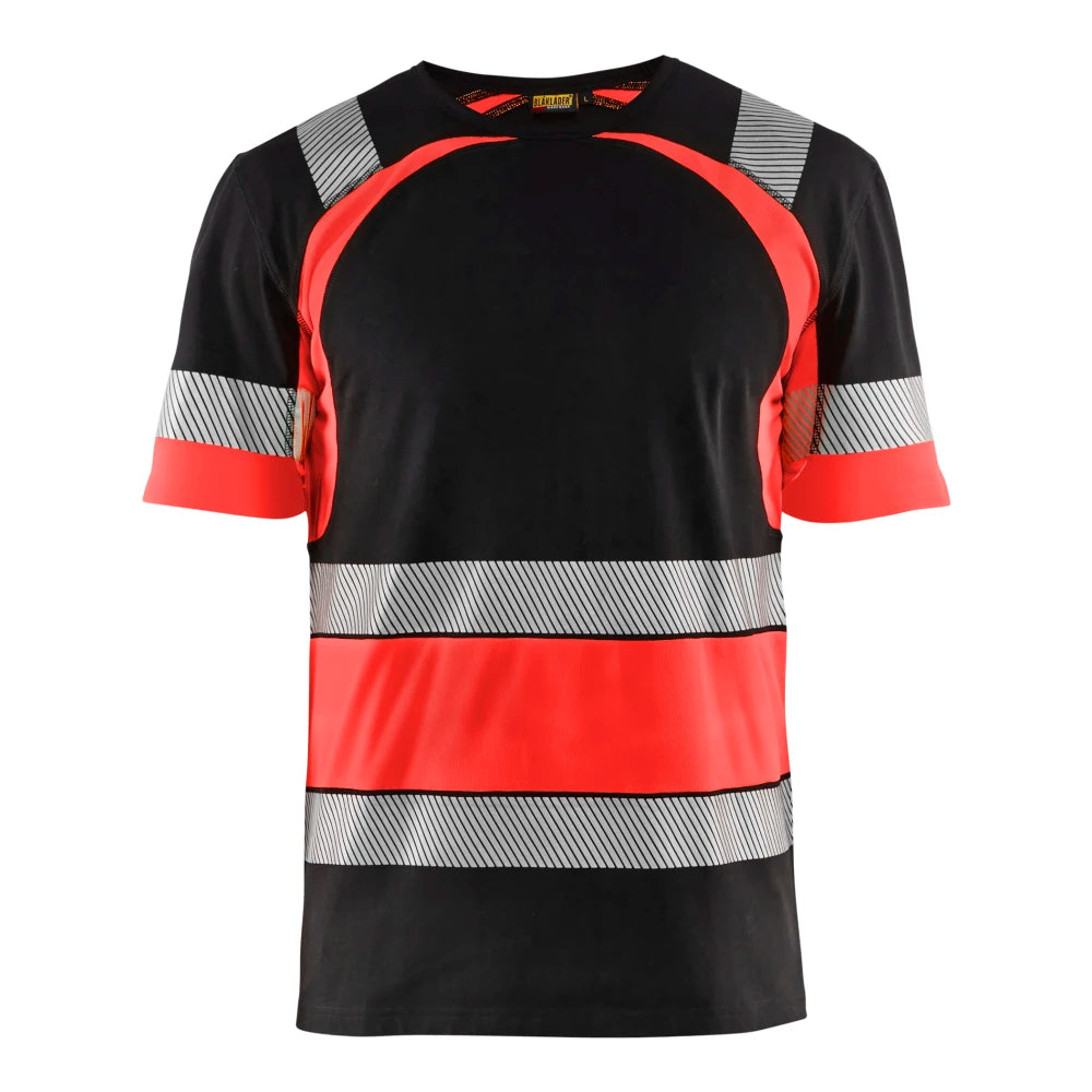 Blaklader 3421 1030 T-Shirt High Vis Zwart High Vis Rood