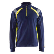 Blaklader 3432 1158 Sweatshirt Met Halve Rits Visible Marine High Vis Geel