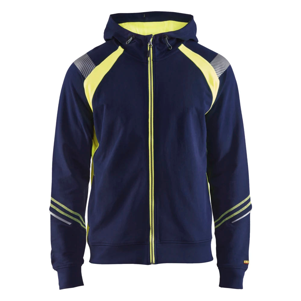 Blaklader 3433 1158 Hooded Sweatshirt Met Rits Visible Marine High Vis Geel