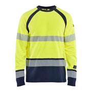 Blaklader 3436 1737 Multinorm T-Shirt Lange Mouwen High Vis Geel Marineblauw