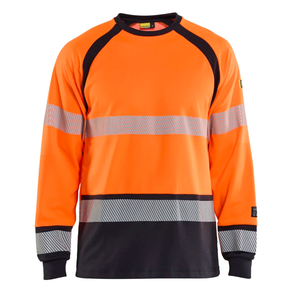 Blaklader 3436 1744 Multinorm T-Shirt Lange Mouwen Inherent High Vis Oranje Marineblauw