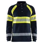 Blaklader 3438 1741 Multinorm Piqué Polo Lange Mouwen Marine High Vis Geel