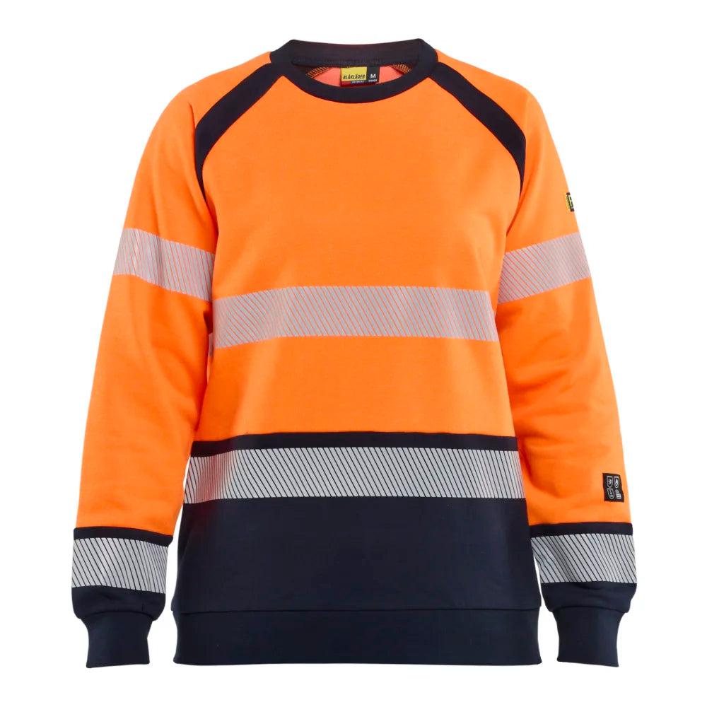 Blaklader 3454 1745 Multinorm Dames Sweatshirt Inherent High Vis Oranje Marineblauw