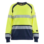 Blaklader 3454 1762 Dames Multinorm Sweatshirt High Vis Geel Marineblauw