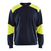 Blaklader 3458 1762 Vlamvertragend Sweatshirt Marine High Vis Geel