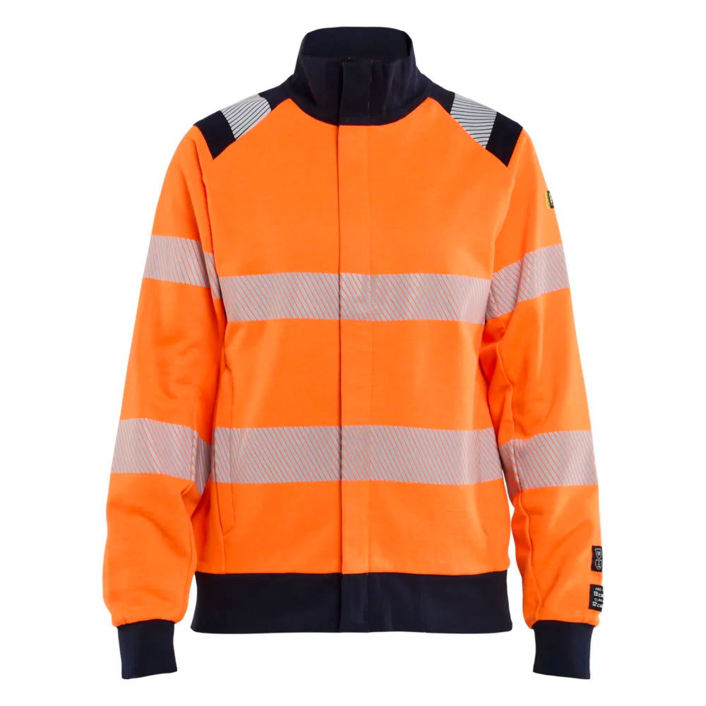 Blaklader 3471 1745 Dames Multinorm Sweatshirt Met Rits Inherent High Vis Oranje Marineblauw