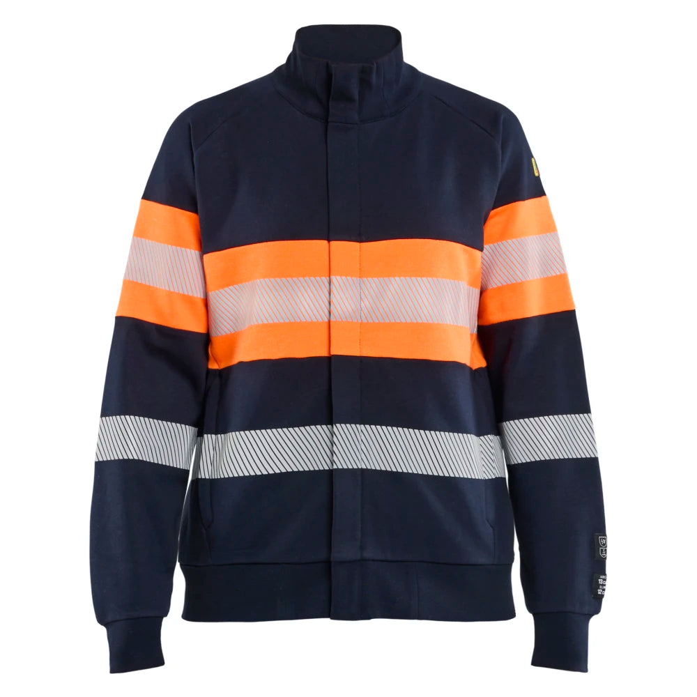 Blaklader 3472 1745 Dames Multinorm Sweatshirt Met Rits Inherent Marineblauw Oranje