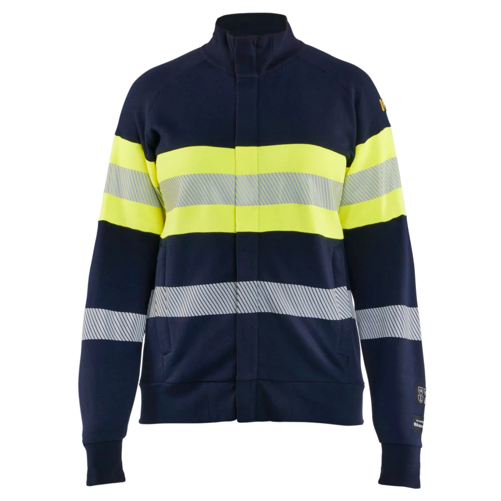 Blaklader 3472 1762 Dames Multinorm Sweatshirt Met Rits Marine High Vis Geel