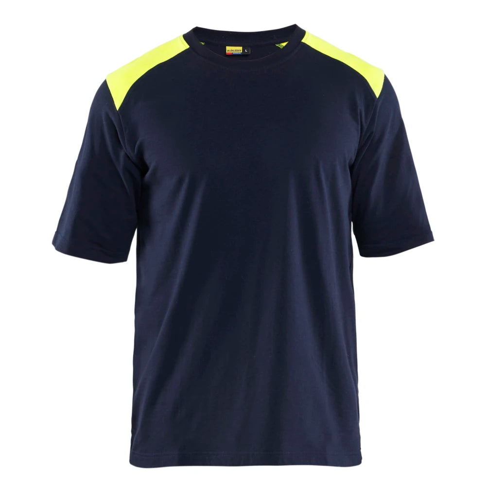 Blaklader 3476 1737 Vlamvertragend T-Shirt Marine High Vis Geel