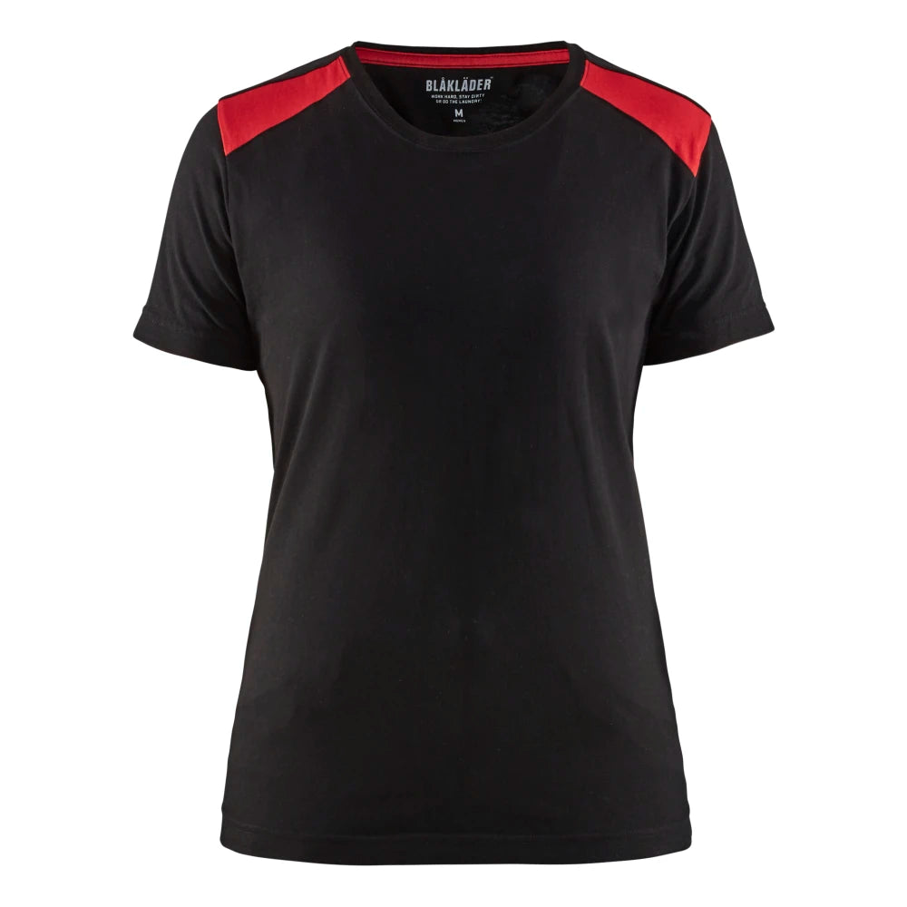 Blaklader 3479 1042 Dames T-Shirt Bi-Colour Zwart Rood