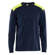 Blaklader 3483 1737 Vlamvertragend T-Shirt Lange Mouwen Marine High Vis Geel