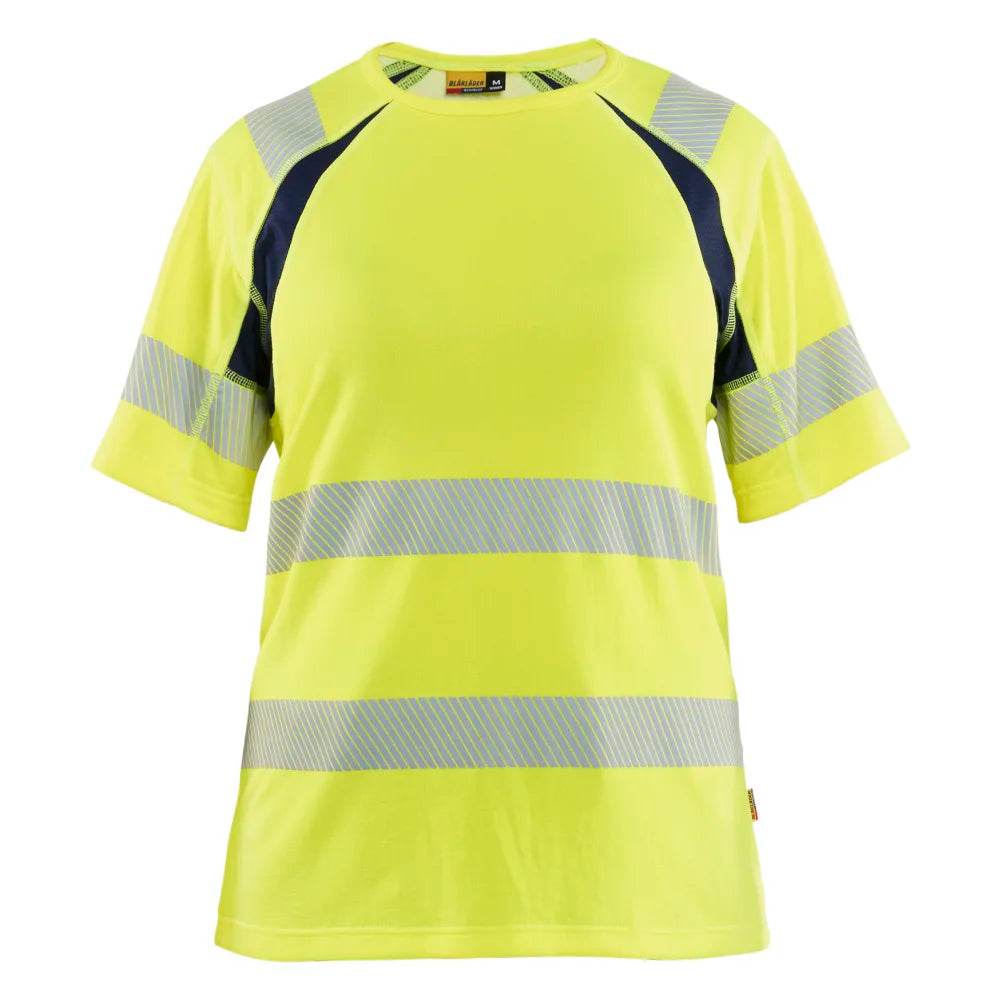 Blaklader 3503 2537 Dames T-Shirt High Vis High Vis Geel Marineblauw