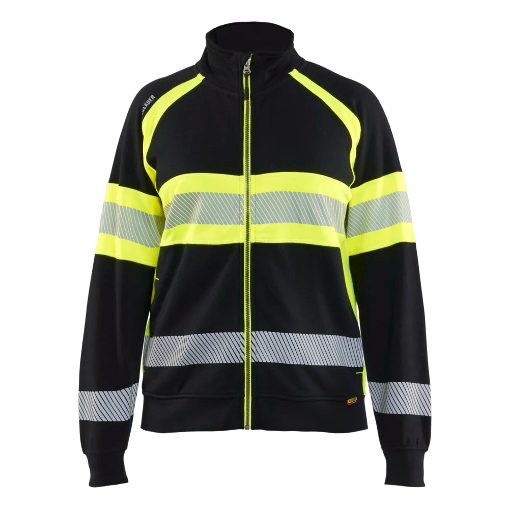 Blaklader 3505 1158 Dames Sweatshirt Met Rits High Vis Zwart High Vis Geel