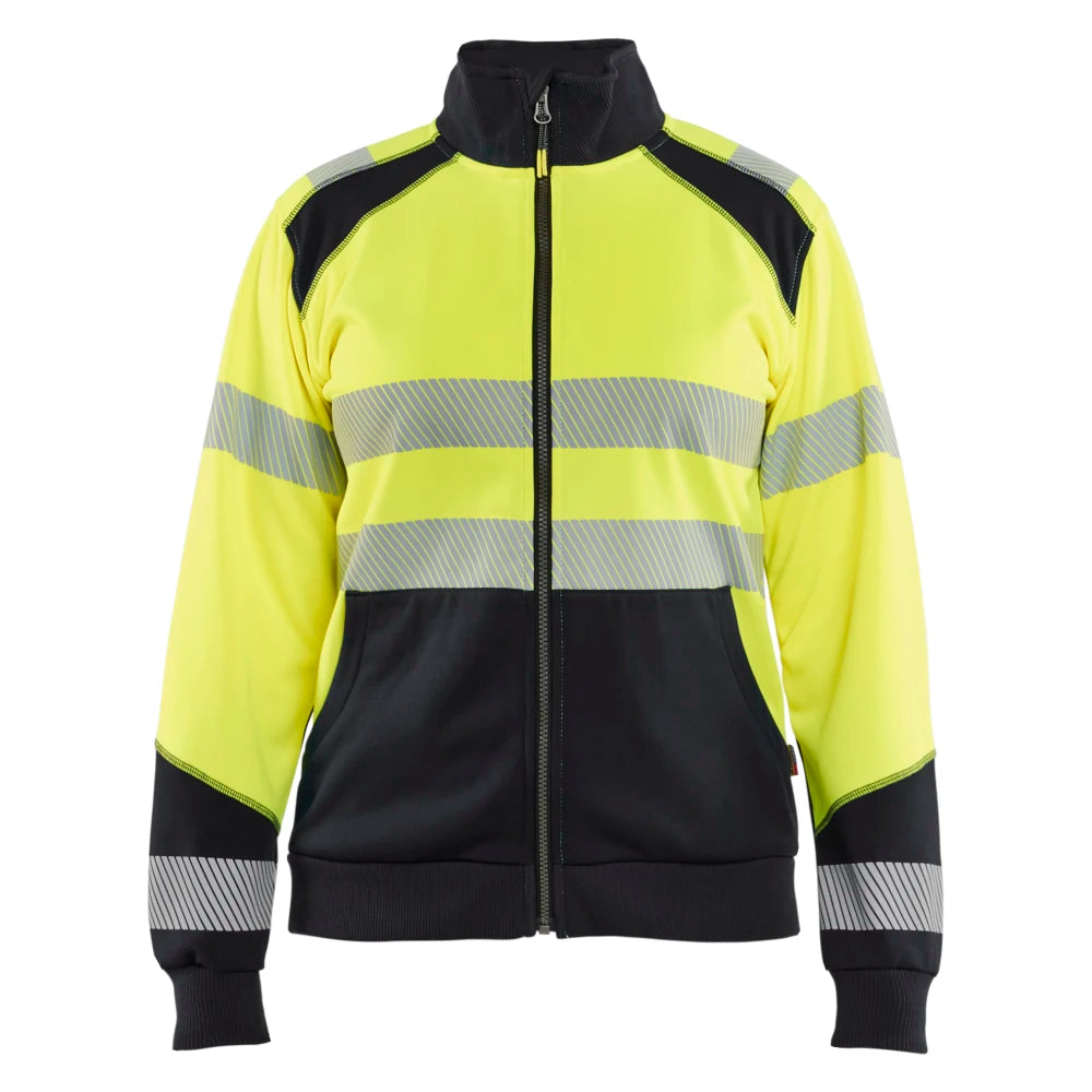Blaklader 3508 2528 Dames Sweatshirt Met Rits High Vis High Vis Geel Zwart