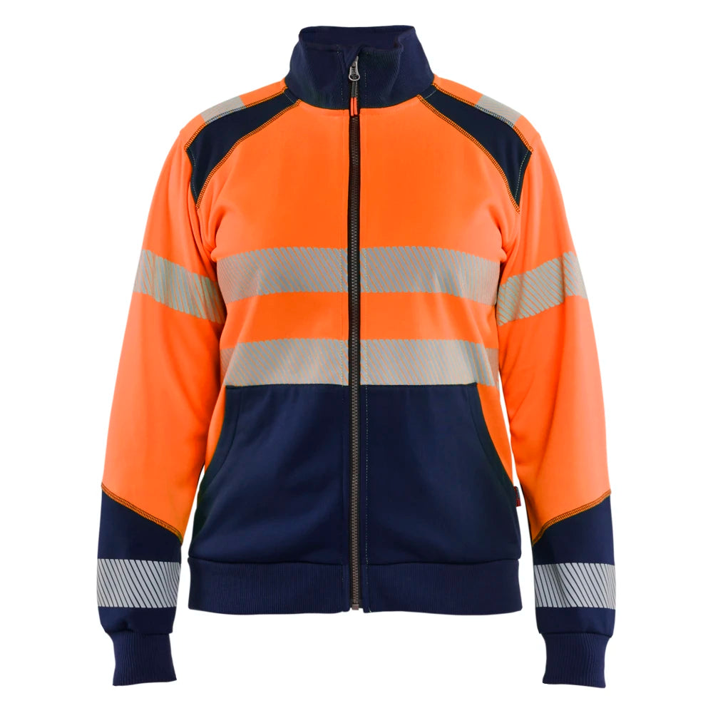 Blaklader 3508 2528 Dames Sweatshirt Met Rits High Vis High Vis Oranje Marineblauw