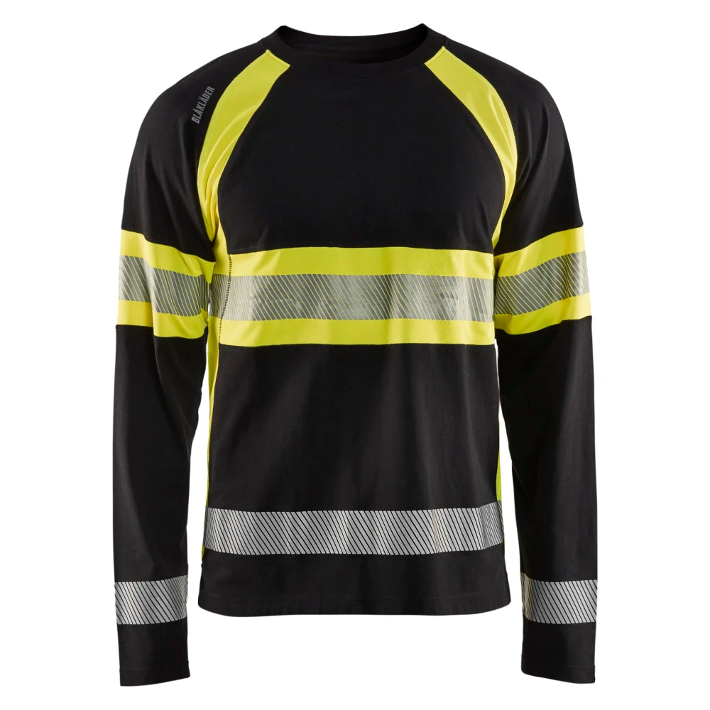 Blaklader 3510 1030 T-Shirt Lange Mouwen High Vis Zwart High Vis Geel