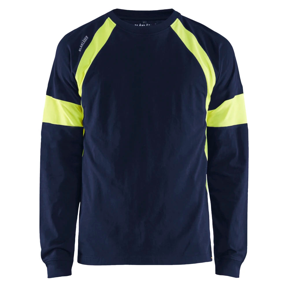Blaklader 3520 1030 T-Shirt Lange Mouwen Visible Marine High Vis Geel