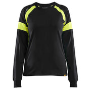 Blaklader 3521 1030 Dames T-Shirt Lange Mouwen Visible Zwart High Vis Geel