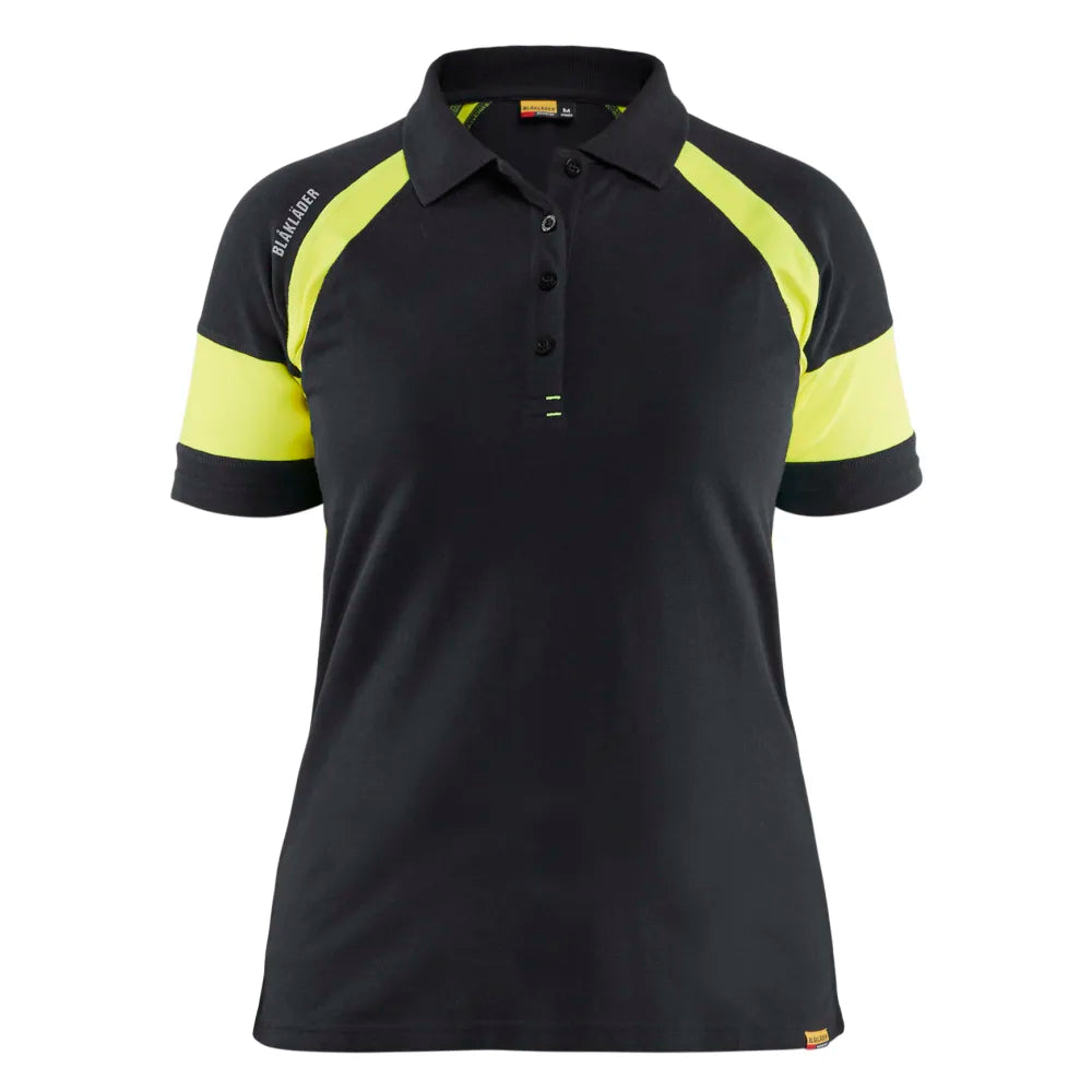 Blaklader 3529 1050 Dames Poloshirt Visible Zwart High Vis Geel