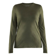 Blaklader 3539 1743 Dames T-Shirt Met Lange Mouwen Merinowol Donker Herfstgroen