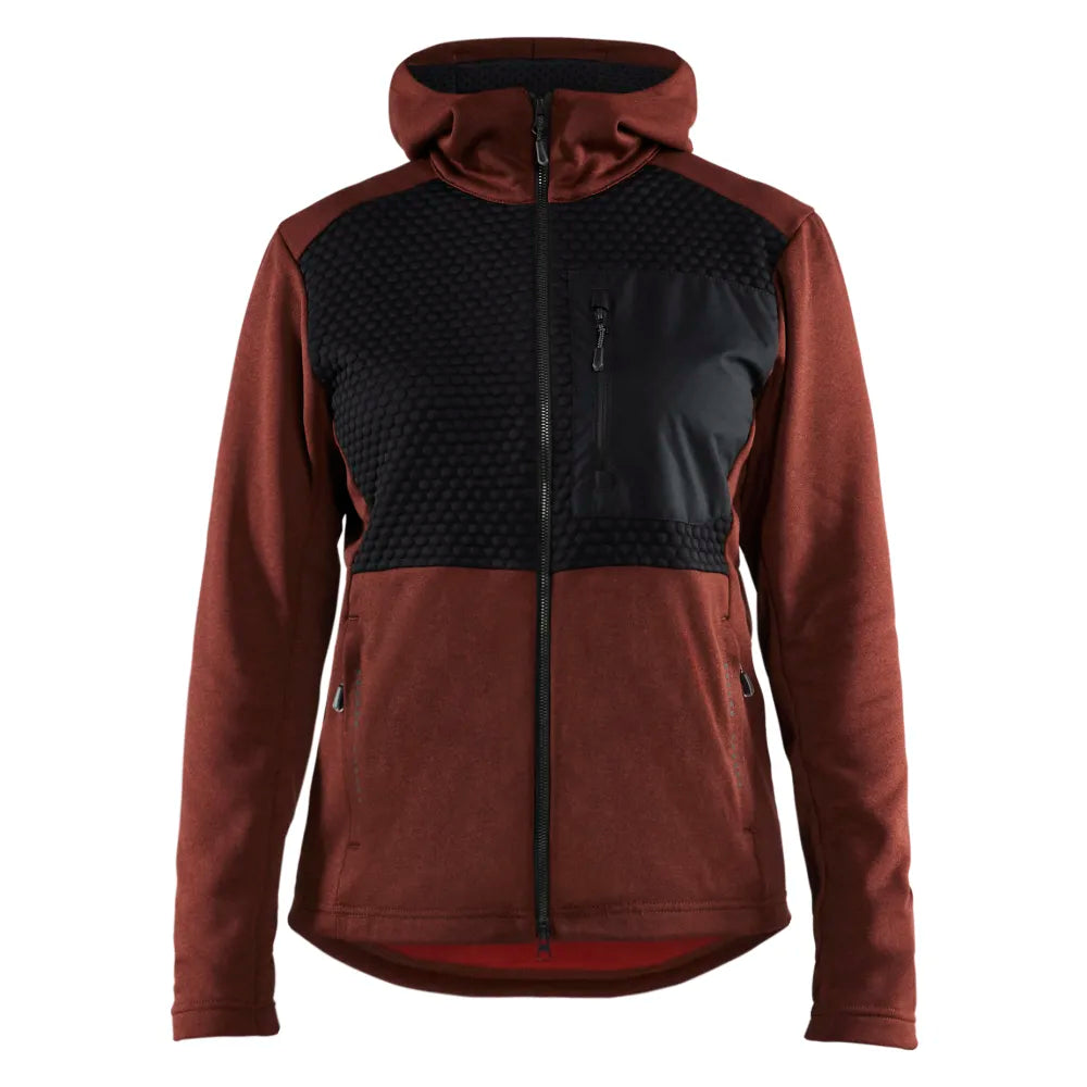 Blaklader 3542 2533 Dames Hooded Sweatshirt Met Rits Gebrand Rood Zwart