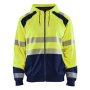 Blaklader 3546 2528 Hooded Sweatshirt Met Rits High Vis High Vis Geel Marineblauw