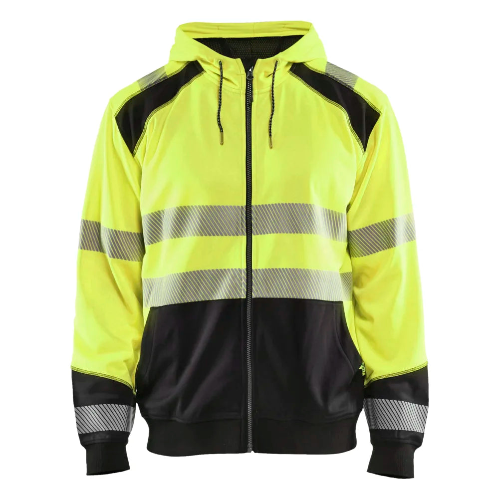 Blaklader 3546 2528 Hooded Sweatshirt Met Rits High Vis High Vis Geel Zwart