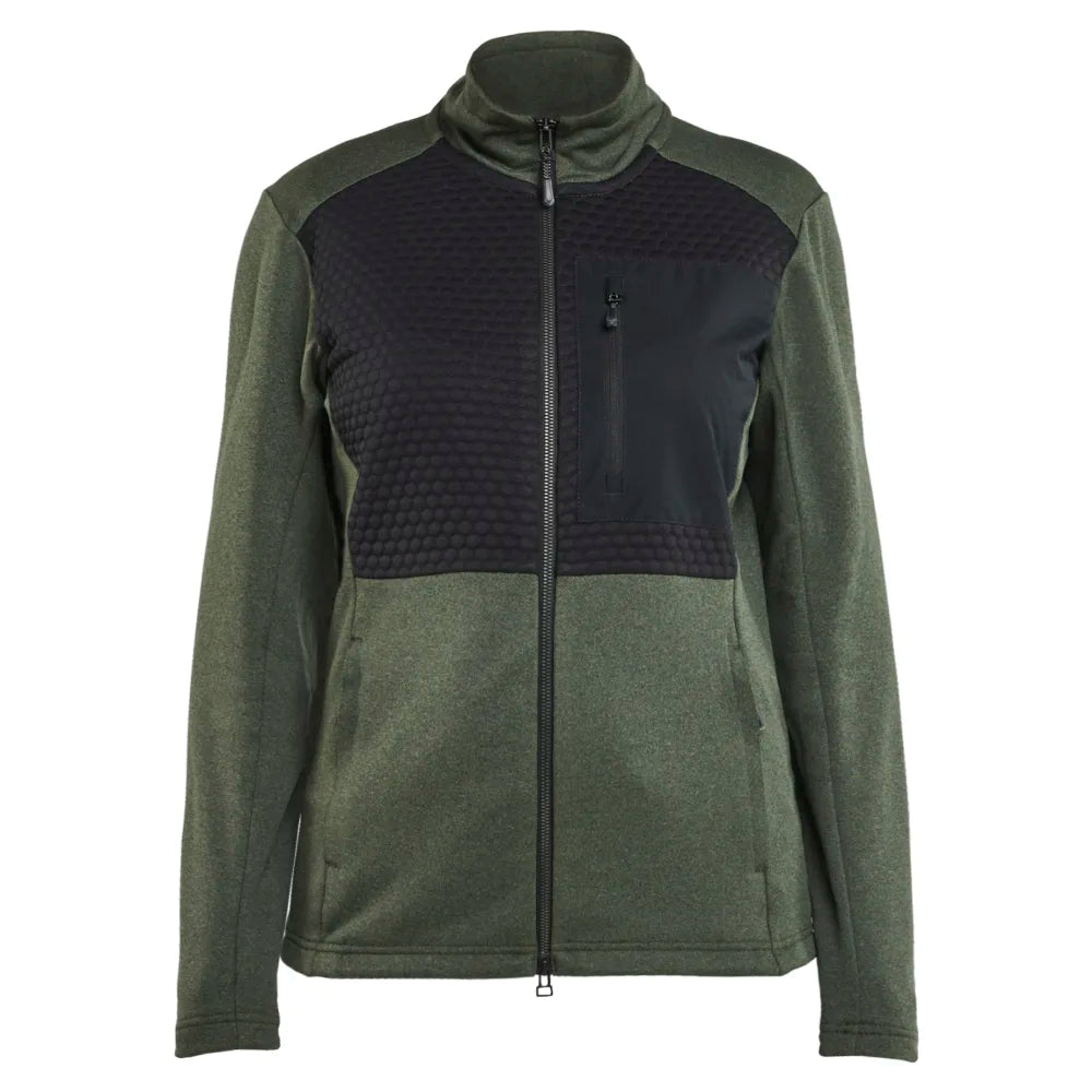 Blaklader 3549 2533 Dames Sweatshirt Met Rits Herfstgroen Zwart