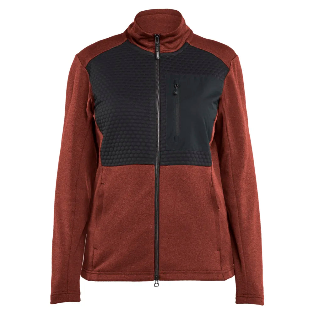 Blaklader 3549 2533 Dames Sweatshirt Met Rits Gebrand Rood Zwart