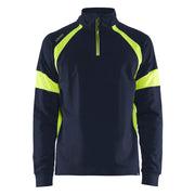 Blaklader 3550 1158 Sweatshirt Met Halve Rits Visible Marine High Vis Geel