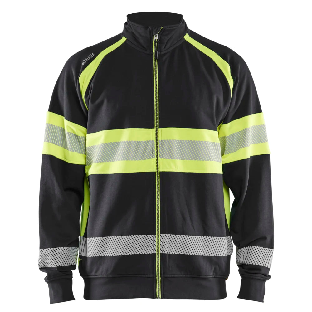 Blaklader 3551 1158 Sweatshirt Met Rits High Vis Zwart High Vis Geel