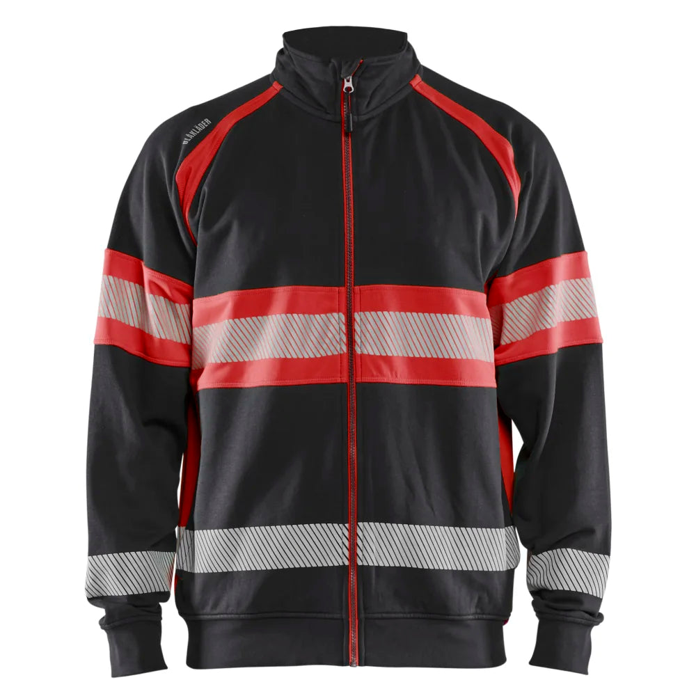 Blaklader 3551 1158 Sweatshirt Met Rits High Vis Zwart High Vis Rood