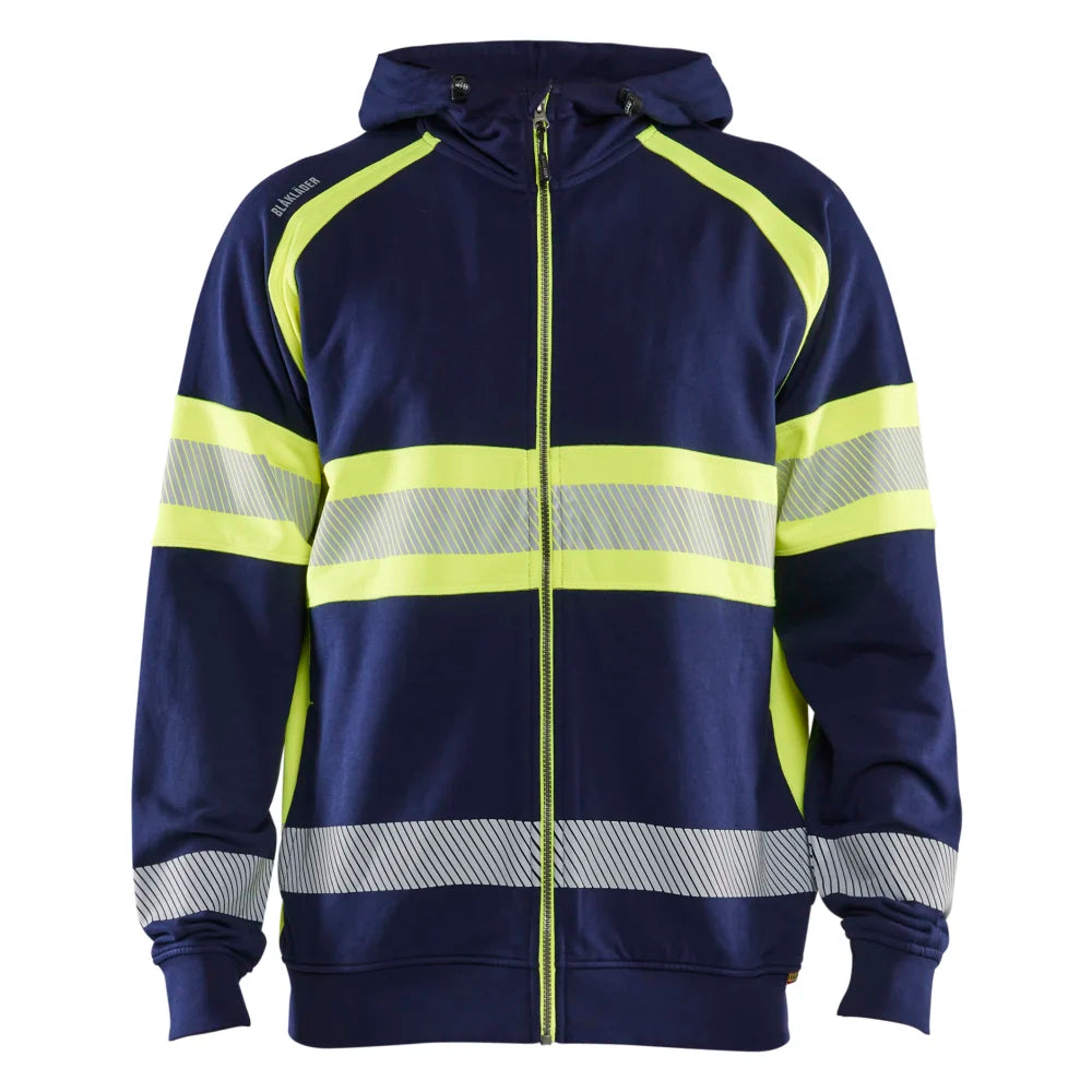 Blaklader 3552 1158 Hooded Sweatshirt Met Rits High Vis Marine High Vis Geel